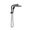 2 In 1 Rectangle Black Rain Shower Head Set Handheld Sprayer Diverter