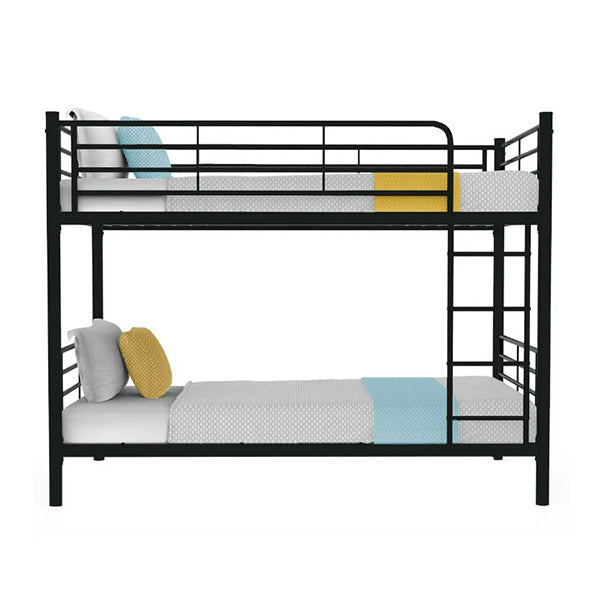 2In1 Single Metal Bunk Bed Frame With Modular Design Dark Matte Grey