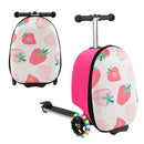 2 In 1 Skateboard Luggage With 3 Color Lighted Wheel For Kids