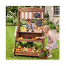 2 In 1 Wooden Mud Kitchen And Market Stand With 25 Accessories