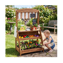 2 In 1 Wooden Mud Kitchen And Market Stand With 25 Accessories