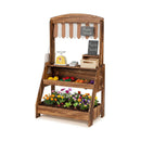 2 In 1 Wooden Mud Kitchen And Market Stand With 25 Accessories