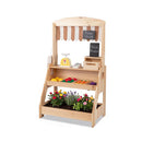 2 In 1 Wooden Mud Kitchen And Market Stand With 25 Accessories