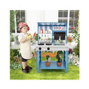 2 In 1 Wooden Mud Kitchen Double Sided Kids Kitchen Playset Blue