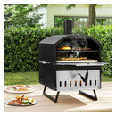 2 Layer Outdoor Pizza Oven With Stone Peel Grill Racks Black