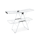 2 Level Foldable Clothes Drying Rack With Adjustable Gullwing