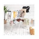 2 Level Foldable Clothes Drying Rack With Adjustable Gullwing
