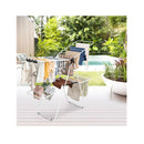 2 Level Foldable Clothes Drying Rack With Adjustable Gullwing