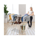 2 Level Foldable Clothes Drying Rack With Adjustable Gullwing