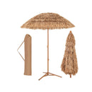 2M Thatched Tiki Umbrella With Foldable Stand Natural