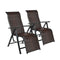 2PCS Folding Reclining Rattan Chair with Adjustable Position for Garden