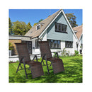 2PCS Folding Reclining Rattan Chair with Adjustable Position for Garden