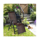 2PCS Folding Reclining Rattan Chair with Adjustable Position for Garden