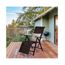 2PCS Folding Reclining Rattan Chair with Adjustable Position for Garden