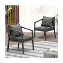 2X Outdoor Chairs Steel Frame Padded Seat