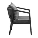 2X Outdoor Chairs Steel Frame Padded Seat
