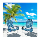 2 Pack Folding Backpack 5 Position Beach Chair With Pillow Multicolor