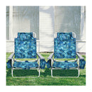 2 Pack Folding Backpack 5 Position Beach Chair With Pillow Multicolor