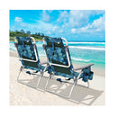 2 Pack Folding Backpack 5 Position Beach Chair With Pillow Multicolor