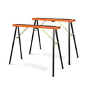 2 Pack Portable Sawhorses With Non Slip Top And Hinge Brace Orange
