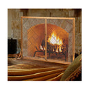 2 Panel Fireplace Screen With Double Door Golden