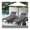 2Pcs Sun Lounge With Aluminium Frame And Wheels Removable