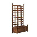 2Pcs Wooden Garden Bed With Trellis Garden Bed Standing Planter