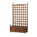 2Pcs Wooden Garden Bed With Trellis Garden Bed Standing Planter