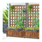 2Pcs Wooden Garden Bed With Trellis Garden Bed Standing Planter