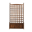 2Pcs Wooden Garden Bed With Trellis Garden Bed Standing Planter