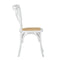 2Pcs Crossback Dining Chair Solid Birch Timber Wood Ratan Seat White