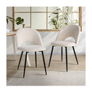 2Pcs Dining Chairs Accent Chair Armchair Sherpa White