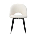 2Pcs Dining Chairs Accent Chair Armchair Sherpa White