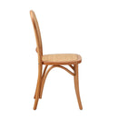 2Pcs Dining Chairs Wooden Chairs Rattan Accent Chair Beige