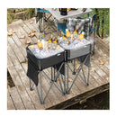 2 Pcs Folding Camping Tables With Large Capacity Storage Sink