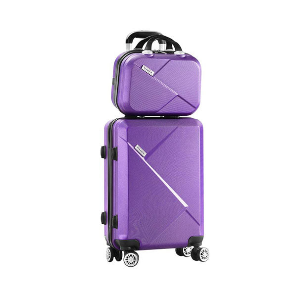 2Pcs Luggage Suitcase Trolley Set Travel Tsa Lock Storage Case