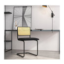 2 Pcs Mid Century Modern Dining Chair With Cane Back Cantilever Design