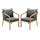 2X Outdoor Armchairs with Padded Seat and Back Cushions