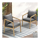 2X Outdoor Armchairs with Padded Seat and Back Cushions