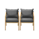 2X Outdoor Armchairs with Padded Seat and Back Cushions