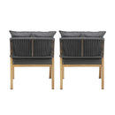 2X Outdoor Armchairs with Padded Seat and Back Cushions