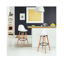 2Pcs Pu Leather Bar Stools With Round Metal Footrest White