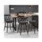 2 Pcs Swivel Bar Stools With Backrest And Rubber Wood Legs Black 96 Cm