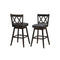 2 Pcs Swivel Bar Stools With Backrest And Rubber Wood Legs Black 96 Cm