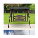 2 Person A Frame Wooden Garden Swing Chair With Adjustable Canopy