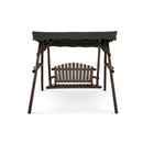 2 Person A Frame Wooden Garden Swing Chair With Adjustable Canopy