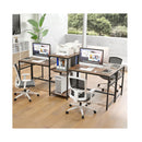 2 Person L Shaped Desk With Printer Stand Rustic Brown