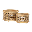 2 Piece Coffee Table Set Solid Wood Mango