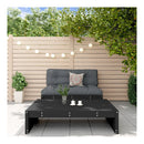 2 Piece Garden Lounge Set With Cushions Black Solid Wood