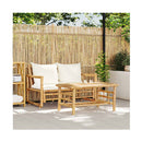 2 Piece Garden Sofa Set With Cushions Bamboo